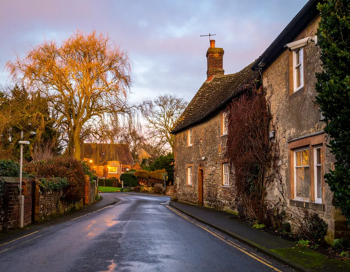 CCTV security in suburban setting at dusk