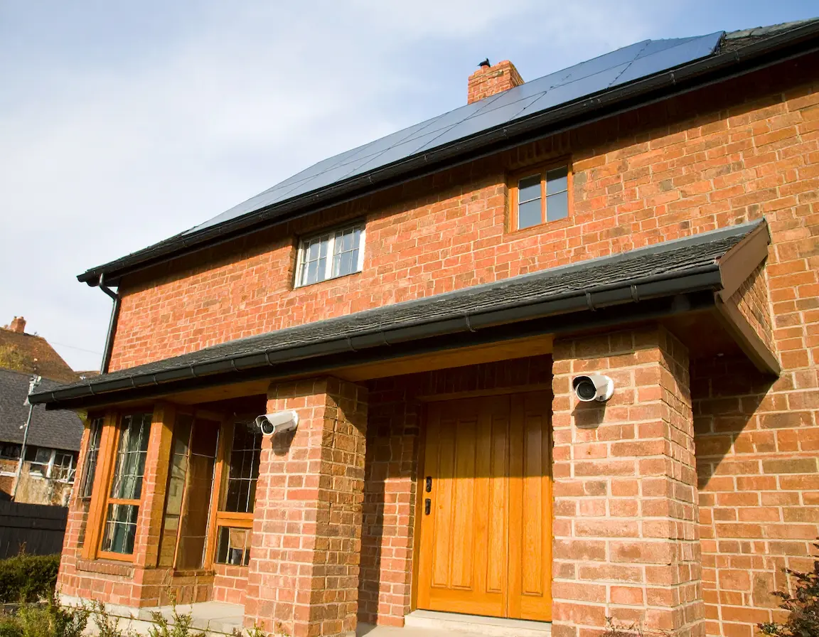 Professional CCTV installation on house exterior